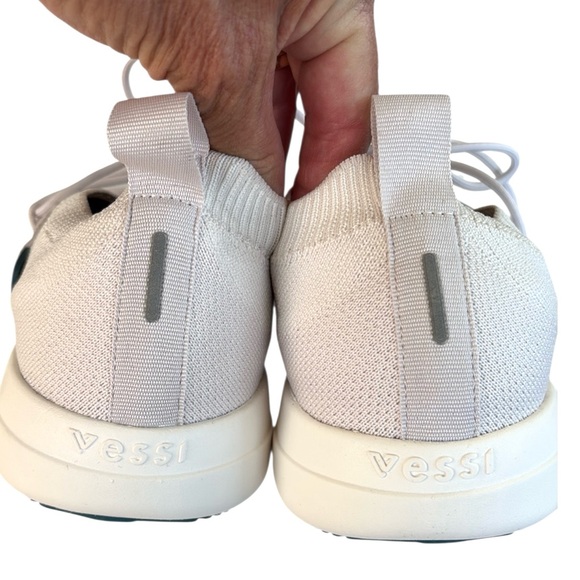 VESSI...Women's White Knit Sneakers. - Picture 8 of 12